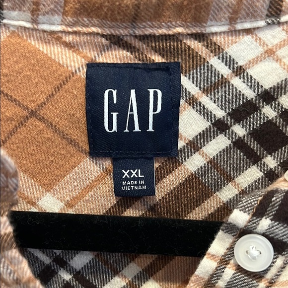 GAP Tan Plaid Ruffle Dress NWOT - Picture 2 of 3